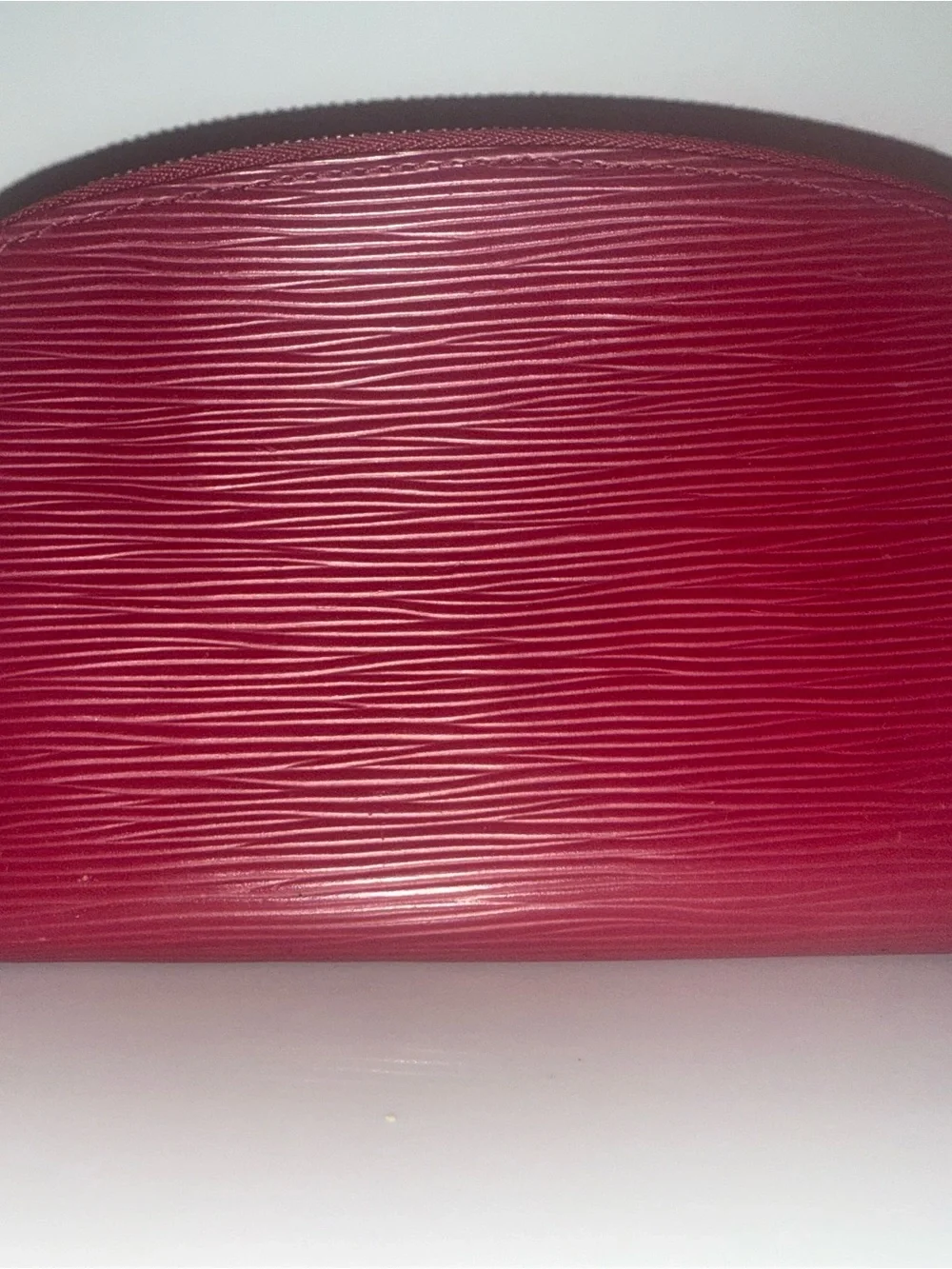 Authentic Louis Vuitton Red Textured Cosmetic Pouch